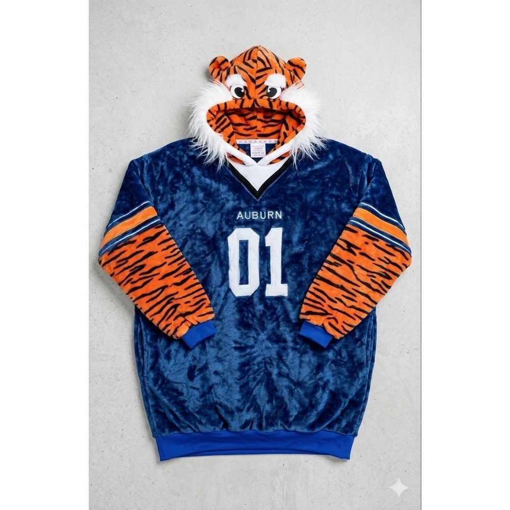 NWT! Auburn Tigers Plush Mascot Hoodie Convertible Pillow NCAA Sports Football